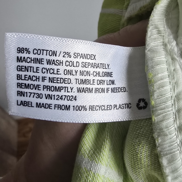 Victor Glemaud x Target, Lime Green Striped Denim Straight Leg Jeans, Size 2 - Picture 7 of 8